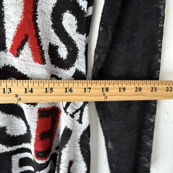 Mishca Dress Y2k City Small Black White‎ Red Long Sleeve Lace Yes Print Dress - Picture 8 of 9